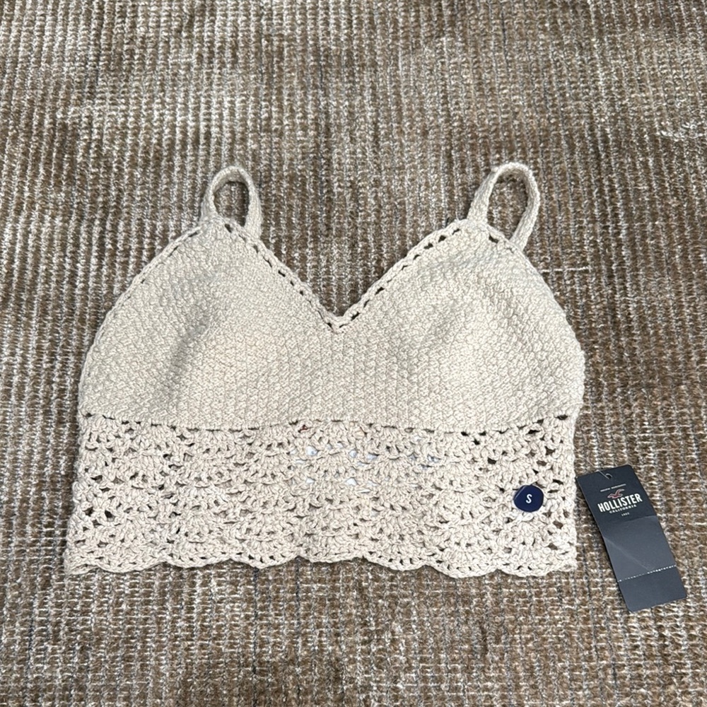 Hollister Cream Crochet Bralette